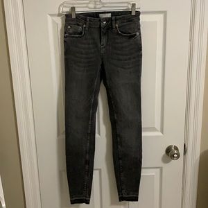 Zara black jeans with frayed hem